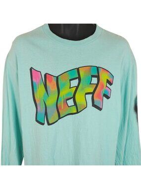 Neff T Shirt Mens Size Large Blue Skater Surfer Surfing Graffiti Art